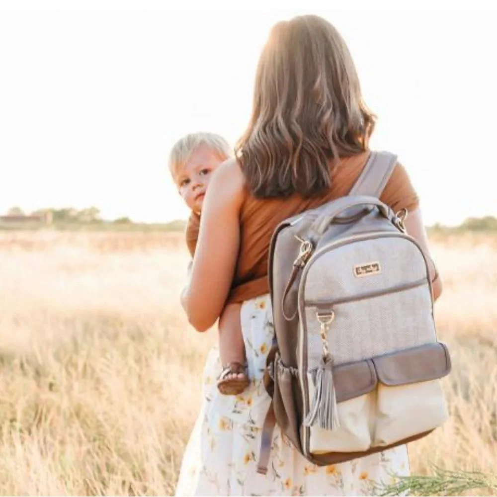 Itzy Ritzy Boss Diaper Bag Backpack - Vanilla Latte